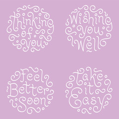 Feel better soon in circle shape