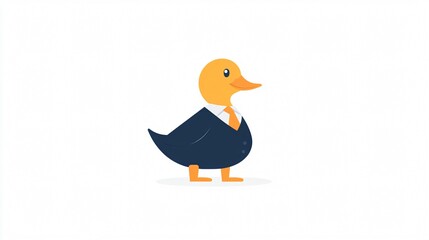 Business Duck: A whimsical illustration of a duck in a suit and tie, perfect for corporate settings and business themes.