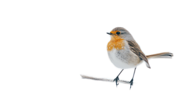 Charming small bird perched on a branch against a plain background, showcasing its unique coloration and delicate features in a captivating portrait style.