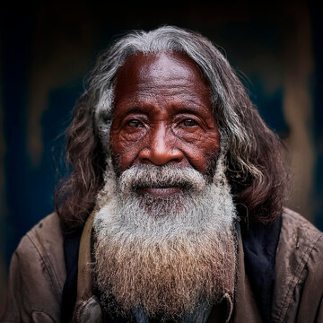 Old man homeless portrait