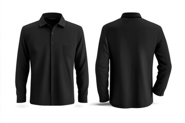Men black suit Isolated blank front and back