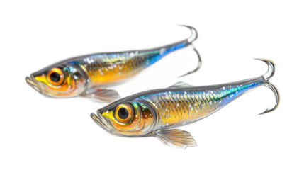 Realistic and Vibrant Fishing Lures in Bright Colors, Perfect for Anglers Seeking Effective Bait Options for Freshwater and Saltwater Fishing Adventures