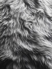Textured fur in shades of gray creates a soft and inviting background