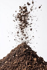 Flying Dirt and Debris Isolated on White Background with Dynamic Textures