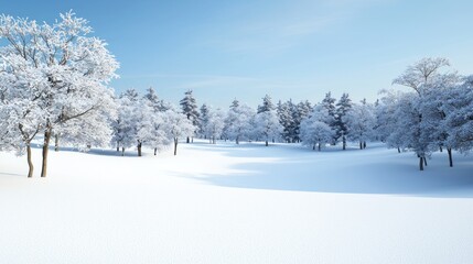 Fototapeta premium Snowy Forest Winter Landscape