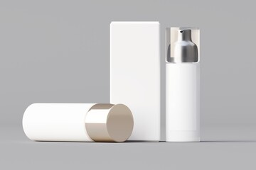 cosmetic products Just insert your logo. On a white background, 3D