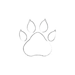 Cat/dog paw icon isolated on white background. Footprint of pet. Dog or cat Cute shape paw print icon.