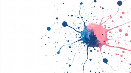 Colorful Paint Splatter Explosion on White Background - Abstract Art Design
