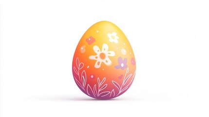 Easter Egg Decorated with Spring Flowers. Perfect for Easter Celebrations. #Easter #Spring #Flowers