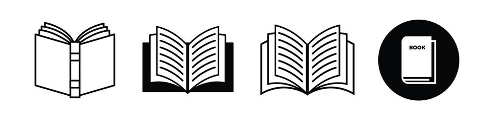 Book icon set vector. open book icon.