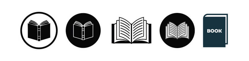 Book icon set vector. open book icon.