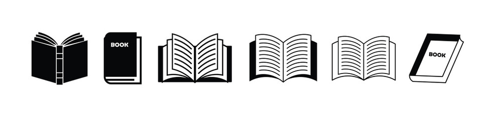 Book icon set vector. open book icon.