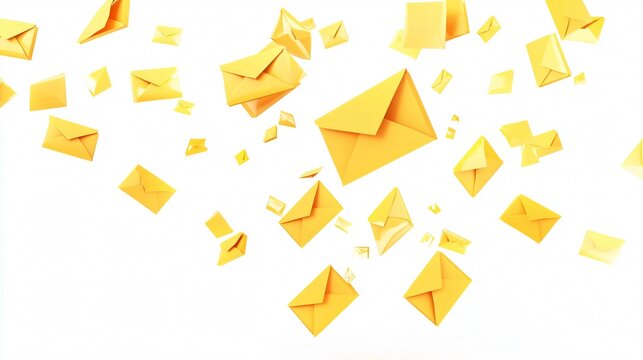 Golden Envelopes: A Whimsical Shower of Digital Mail