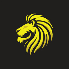 Bold Lion Logo on Black Background
