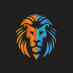 12. Golden Lion Logo on Black Surface