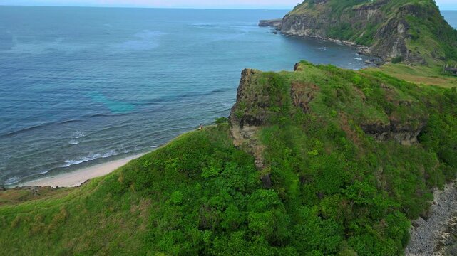 A shot above mountain range at Capones Island, Pundaquit, San Antonio, Zambales, Philippines