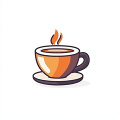 Fototapeta premium Design of cup of coffee icon logo illustration isolated on white background