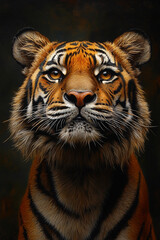 Fototapeta premium Majestic Tiger Portrait A Striking Close Up