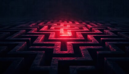 anticipation excitement strategy. An artistic visualization of a glowing maze with clear paths leading to a radiant exit