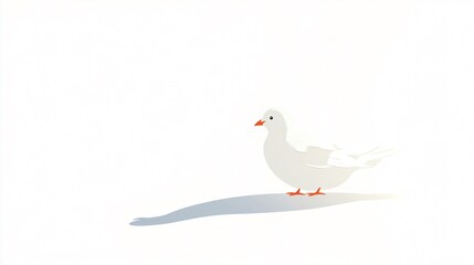 Fototapeta premium White Dove on a White Background: A Symbol of Peace and Serenity