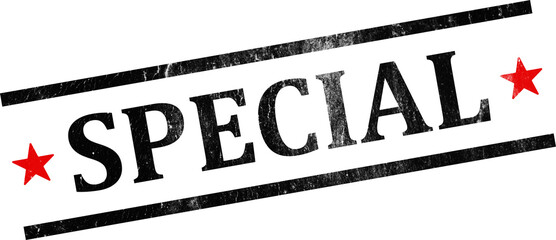 Special red grunge rubber stamp with distressed texture effect isolated background