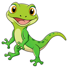 cartoon small gecko cute