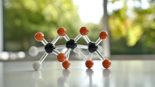 Molecular Structure Model with Colorful Atoms