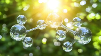 Molecular Structure with Sunlight Background