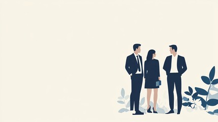 Business Team in Professional Attire Discussing in an Office Setting