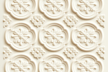 Sophisticated classical 3d pattern. Ancient ornament. Background image. Created with Generative AI technology.
