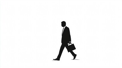 Silhouette of a Businessman Walking: A Minimalist Depiction of Corporate Life