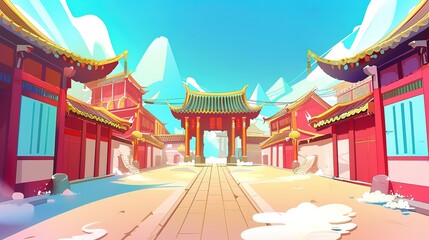 Obraz premium Chinese_landscape_wallpaper_Art_prints_Ancient