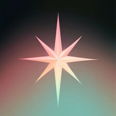 A Pink Geometric Star Against A Soft Gradient Background
