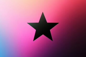 Obraz premium A Black Star on a Pink and Purple Gradient Background