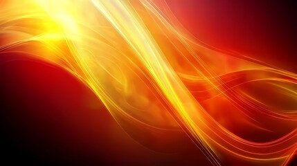 Obraz premium Vibrant abstract waves in warm red and gold hues.