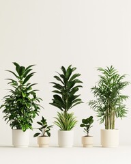 Fototapeta premium Indoor plant arrangement minimalist space nature clean environment close-up view artistic composition
