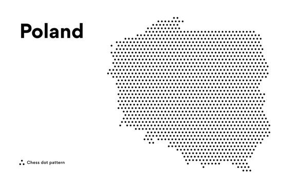 Fototapeta Dotted Map of Poland