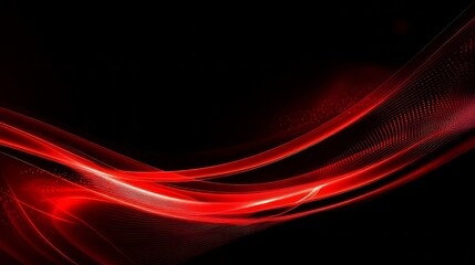 Fototapeta premium Abstract red wave pattern on a black background.