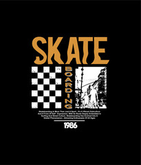 Skateboarding,NYC,Brooklyn Skate park typography, tee shirt graphics, vectors illustration