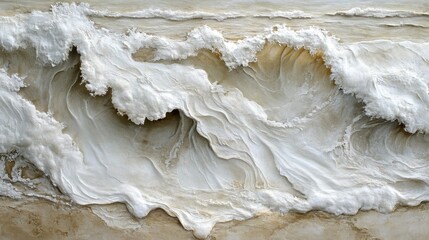Serene Ocean Waves with Gentle Currents and Foam