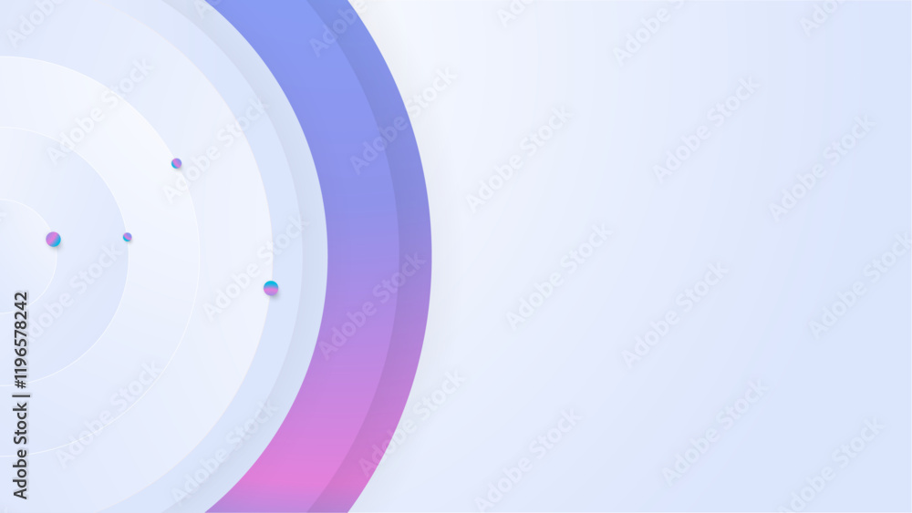 Wall mural modern white background with vibrant neon circle for business presentation and professional banner