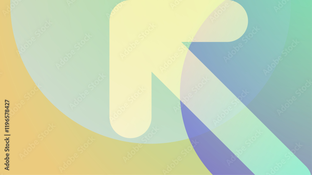 Aufkleber modern minimalist green and orange gradient abstract background with simple geometric shapes for bus