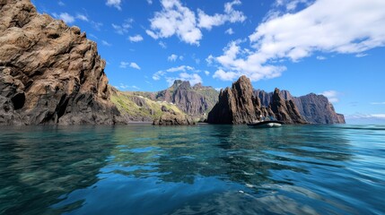 Naklejka premium Stunning Ocean Coastline with Cliffs