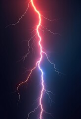 Lightning bolt with red blue and yellow lines