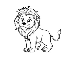 Adorable Lion Cub Coloring Page Printable for Kids © zerostudio.id