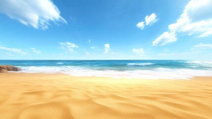 Sunny Beach with Blue Ocean