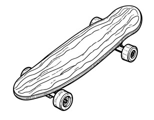 Cool Longboard Skateboard Illustration Graphic Design