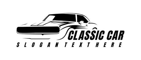 custom muscle car show logo illustration design vector	