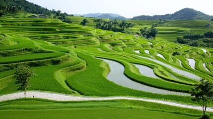 Lush Green Rice Terraces