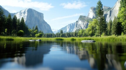 Serene Mountain Lake Reflection
